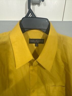 Daniel Ellissa New York Dress Shirt Mustard Long Sleeve Button Up Sz 17.5  35-36